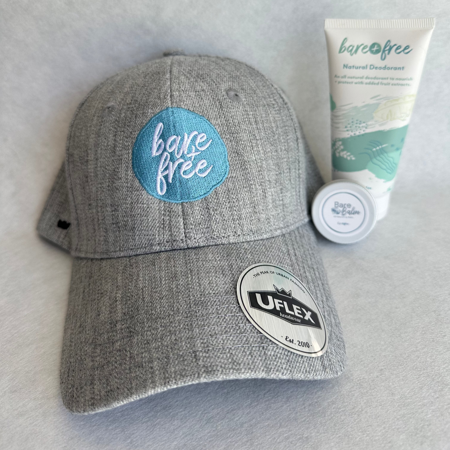natural aluminium-free deodorant bundle with lip balm and cap