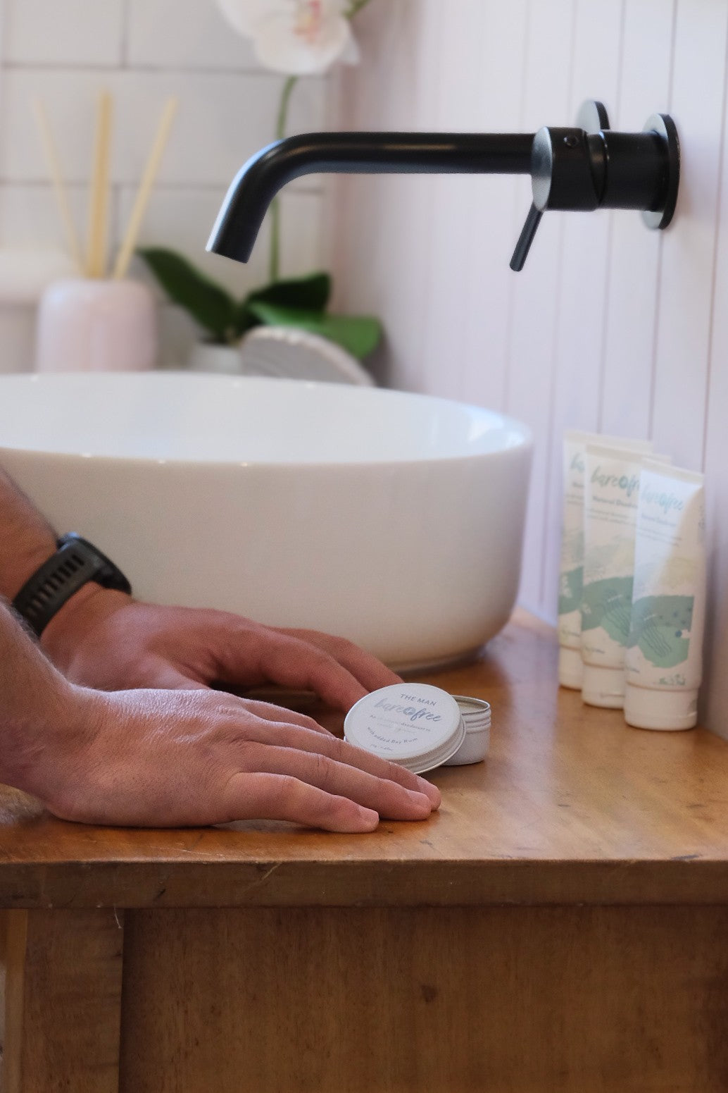 The Man Bare + Free The Man Bay rum Scented deodorant trio pack for sensitive skin