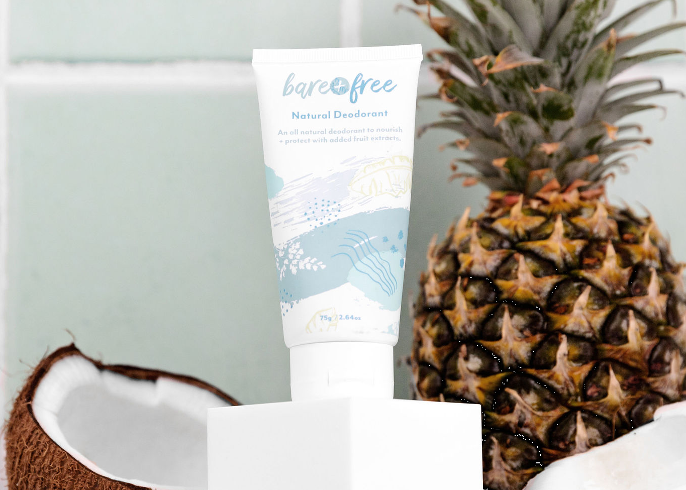 Three natural deodorant tubes in Original scent by Bare + Free